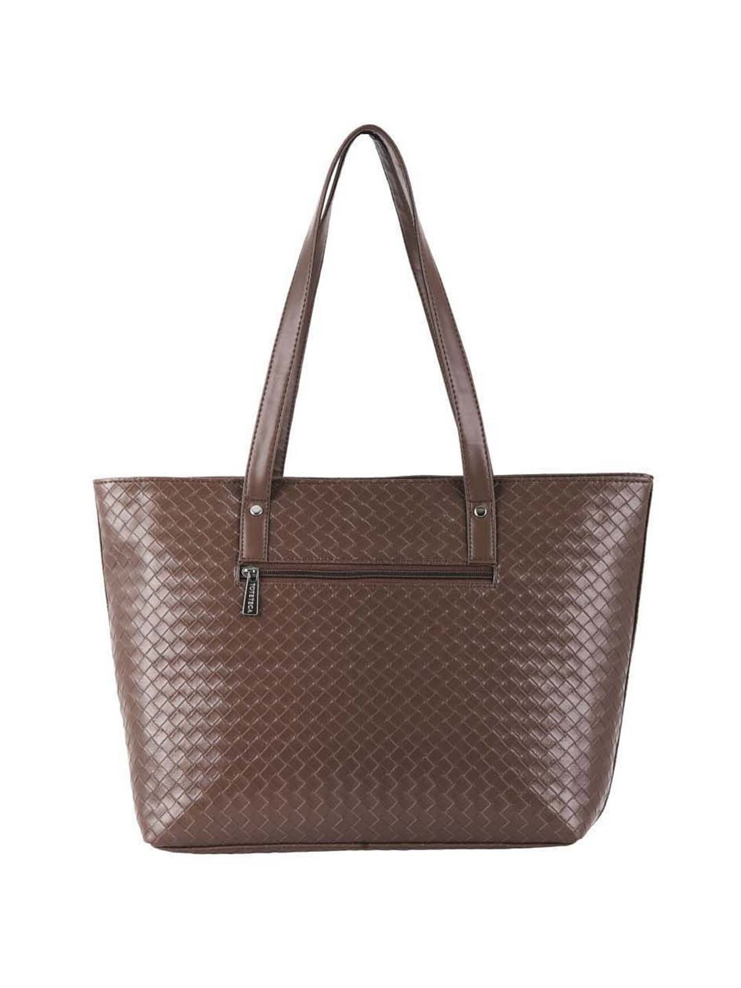 Toteteca Brown Textured Medium Shoulder Bag