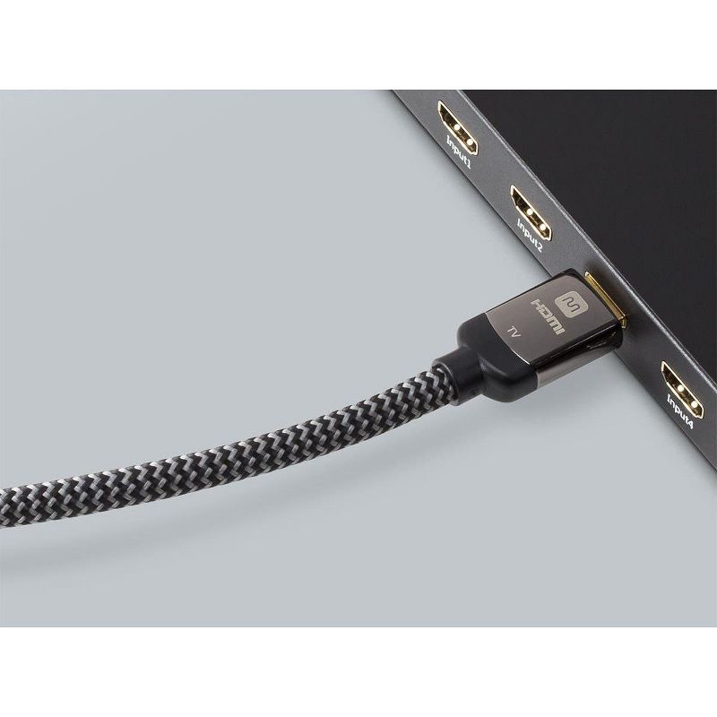 Monoprice HDMI High Speed Active Cable - 30 Feet - Gray, 4K@60Hz, 18Gbps, HDR, 28AWG, YUV, 4:4:4, CL3 - Luxe Active Series