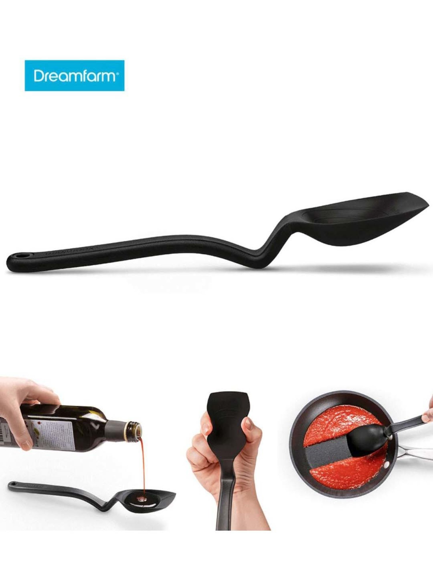 Dreamfarm Black Medium Sit Up Scraping Supoon