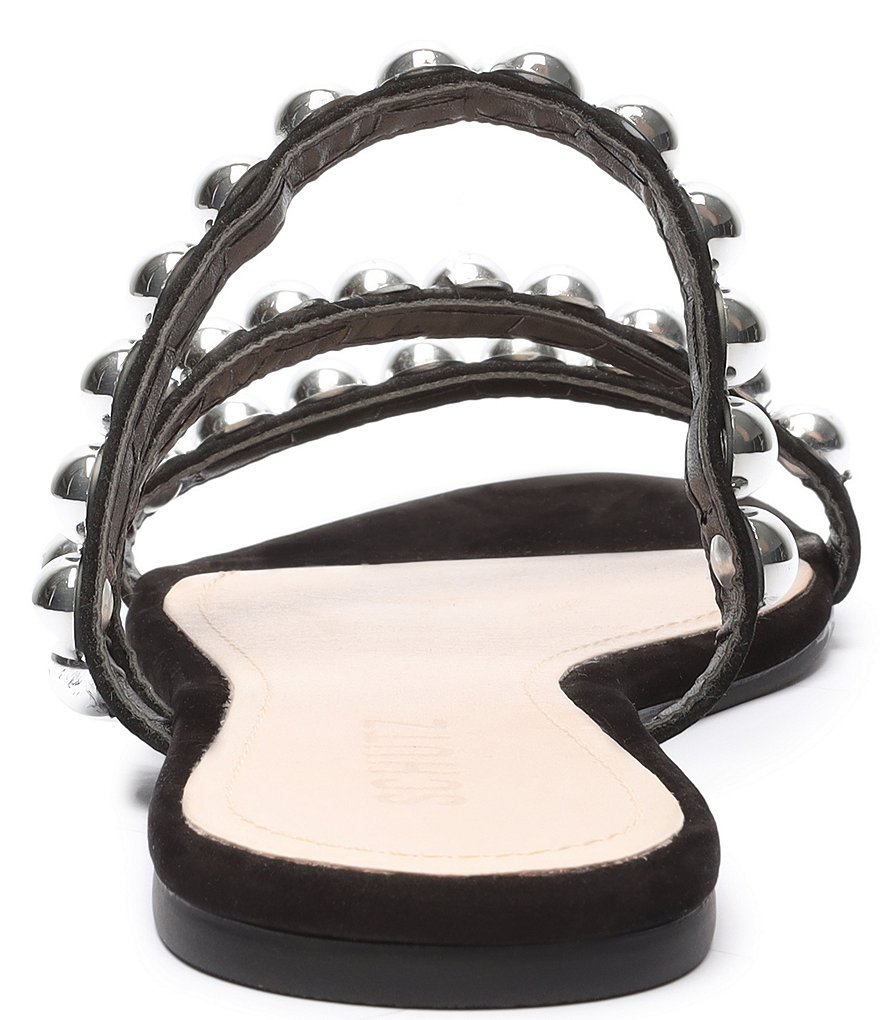 Schutz Aurelia Studded Suede Flat Slide Sandals