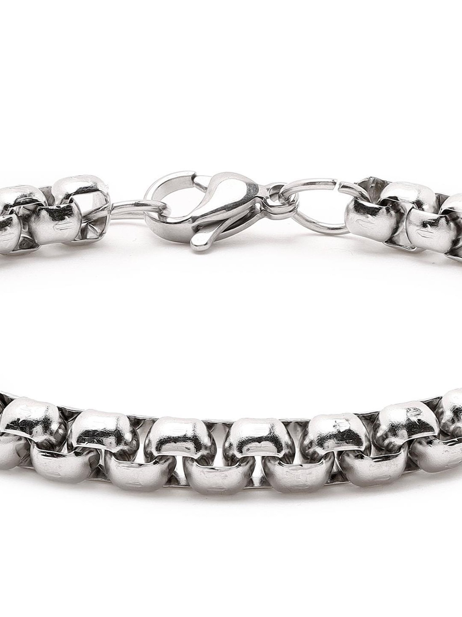 Bold by Priyaasi Men's Bracelet with Silver Plated Finish for Classic Style