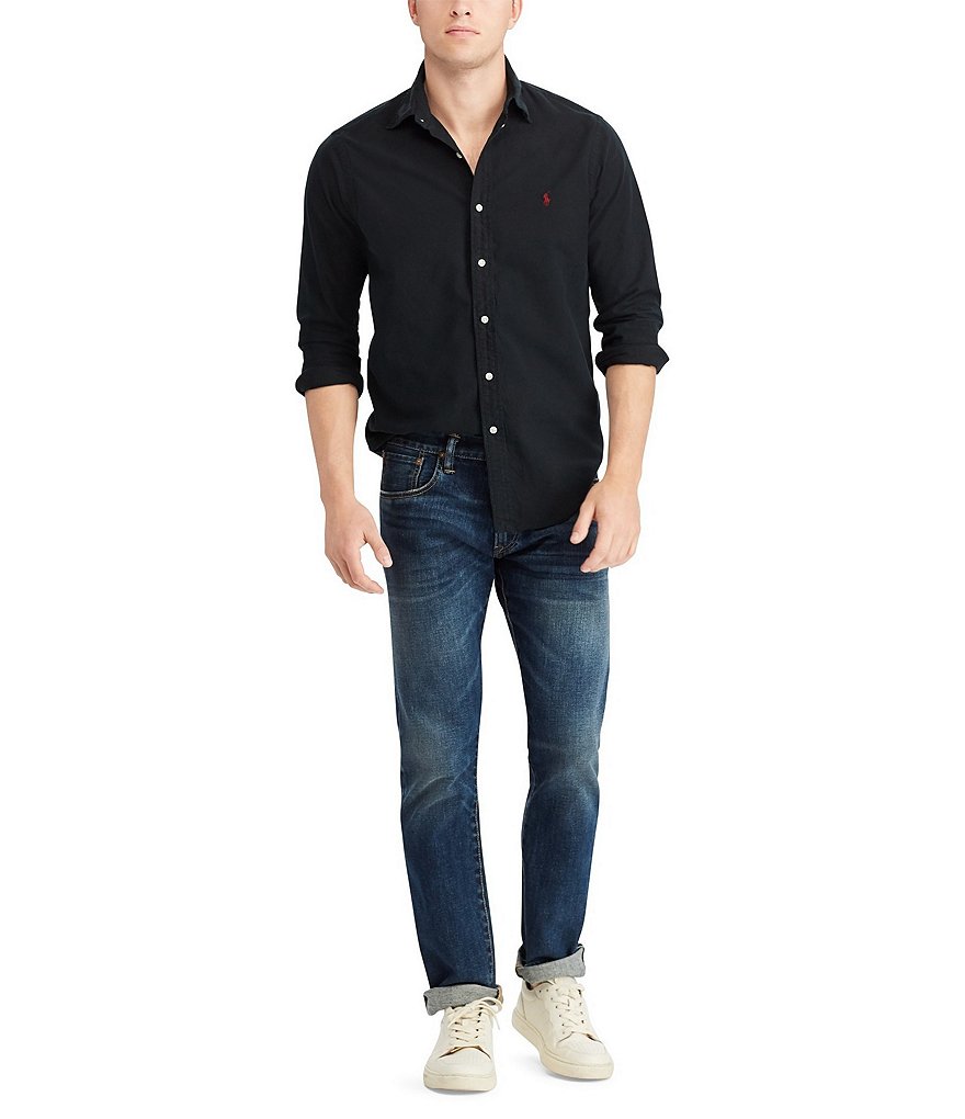 Polo Ralph Lauren Big & Tall Solid Garment-Dye Oxford Long-Sleeve Woven Shirt