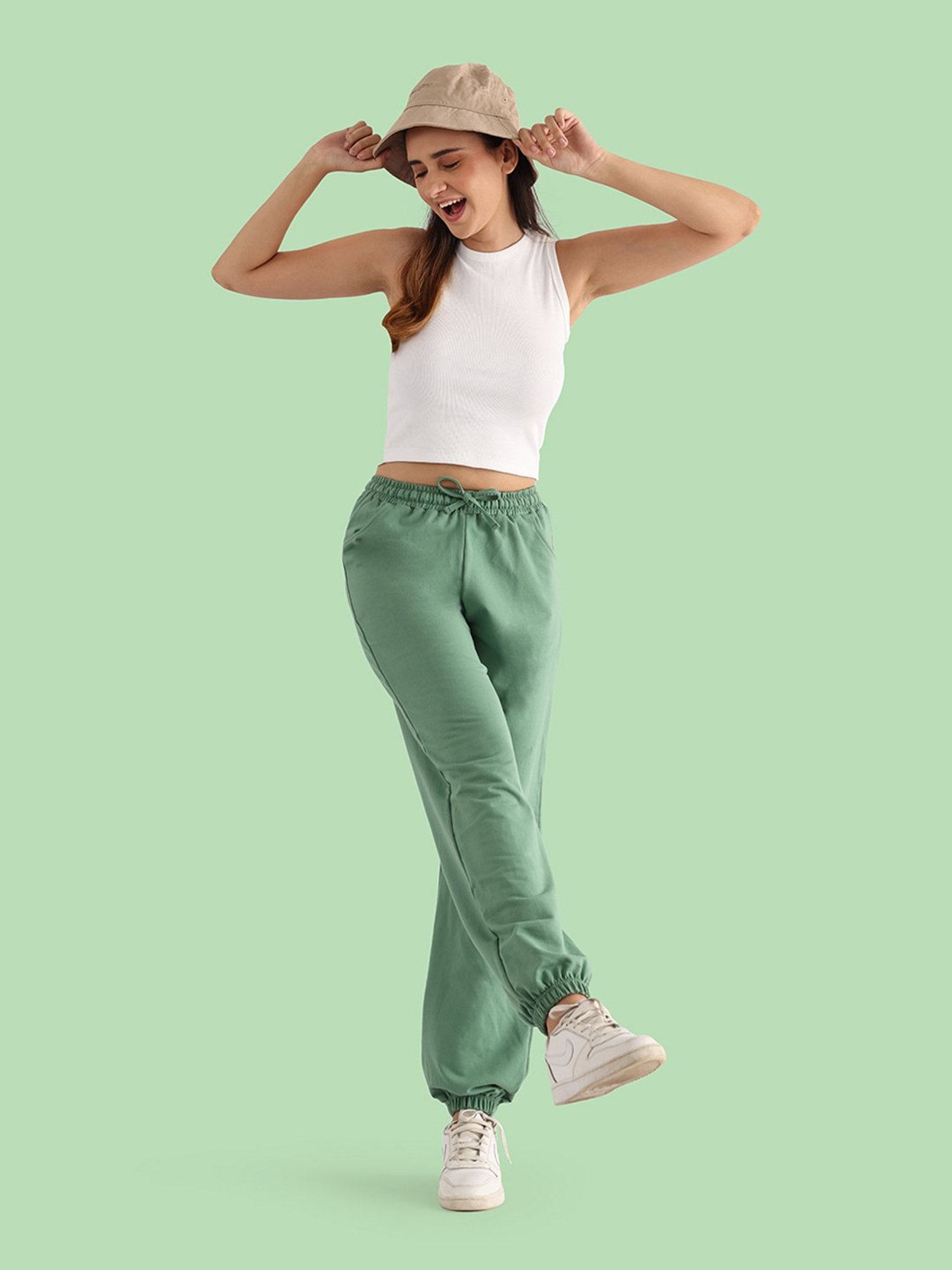 Nite Flite Olive Regular Fit Mid Rise Joggers