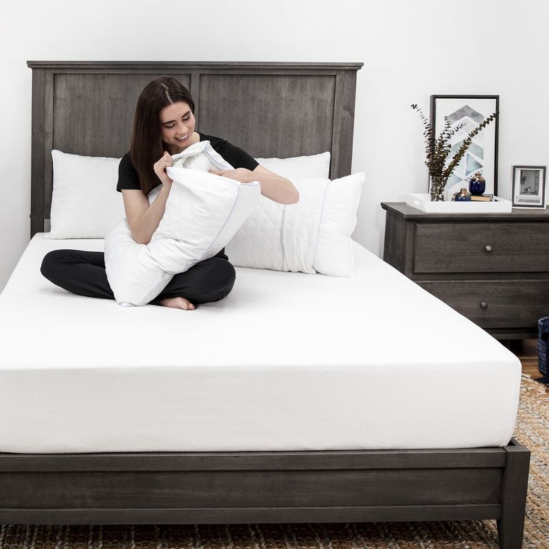 SensorPEDIC Fiber Bed Pillow with Cotton Fabric and Zippered Pillow Cover