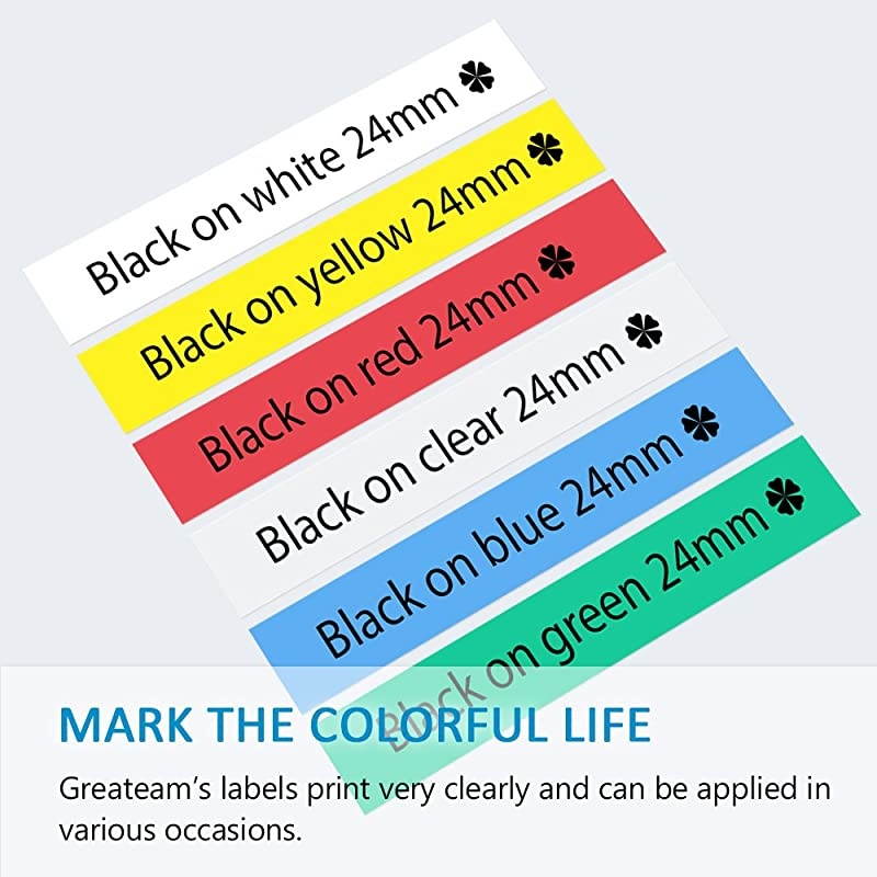 Compatible Label Tape Replacement for Brother PTouch 24mm TZe Tapes TZe151 TZe251 TZe451 TZe551 TZe651 TZe751 Laminated 1 Inch Label Maker Tape Use for Brother PTD600 PTP700 PTP750W 6PK