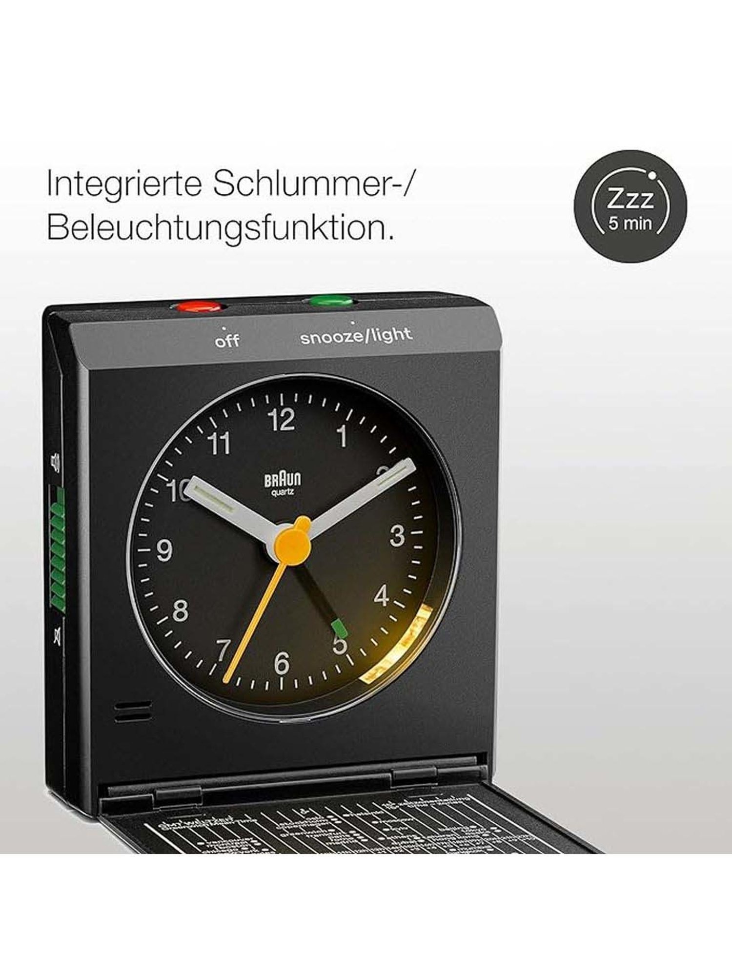 Braun Black Classic Analog Alarm Clock