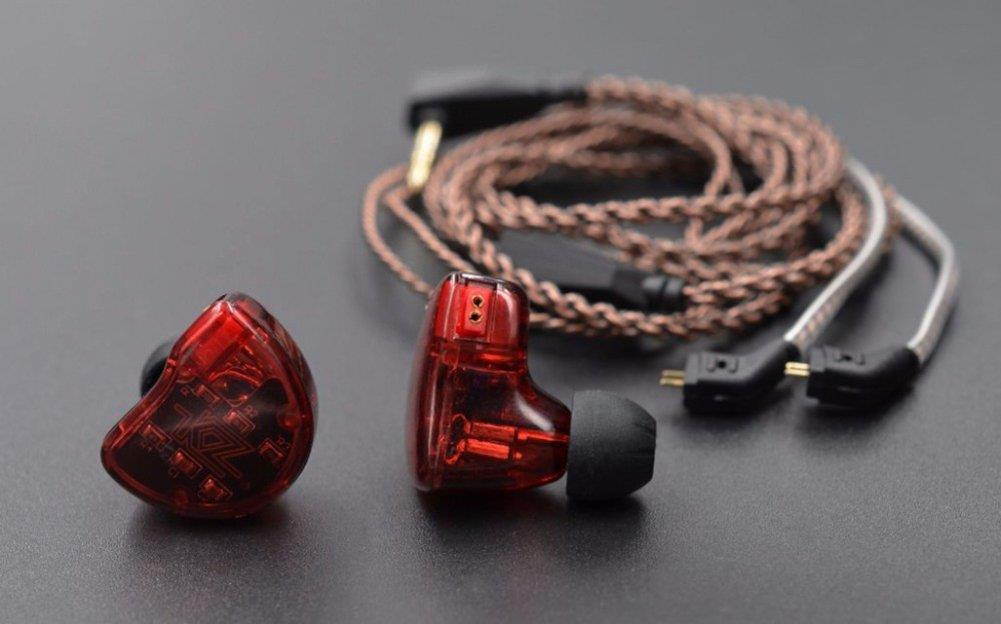 IEM Earbuds, KZ ZS10 HiFi In-Ear Headphones with Five Drivers without Microphone (Red)