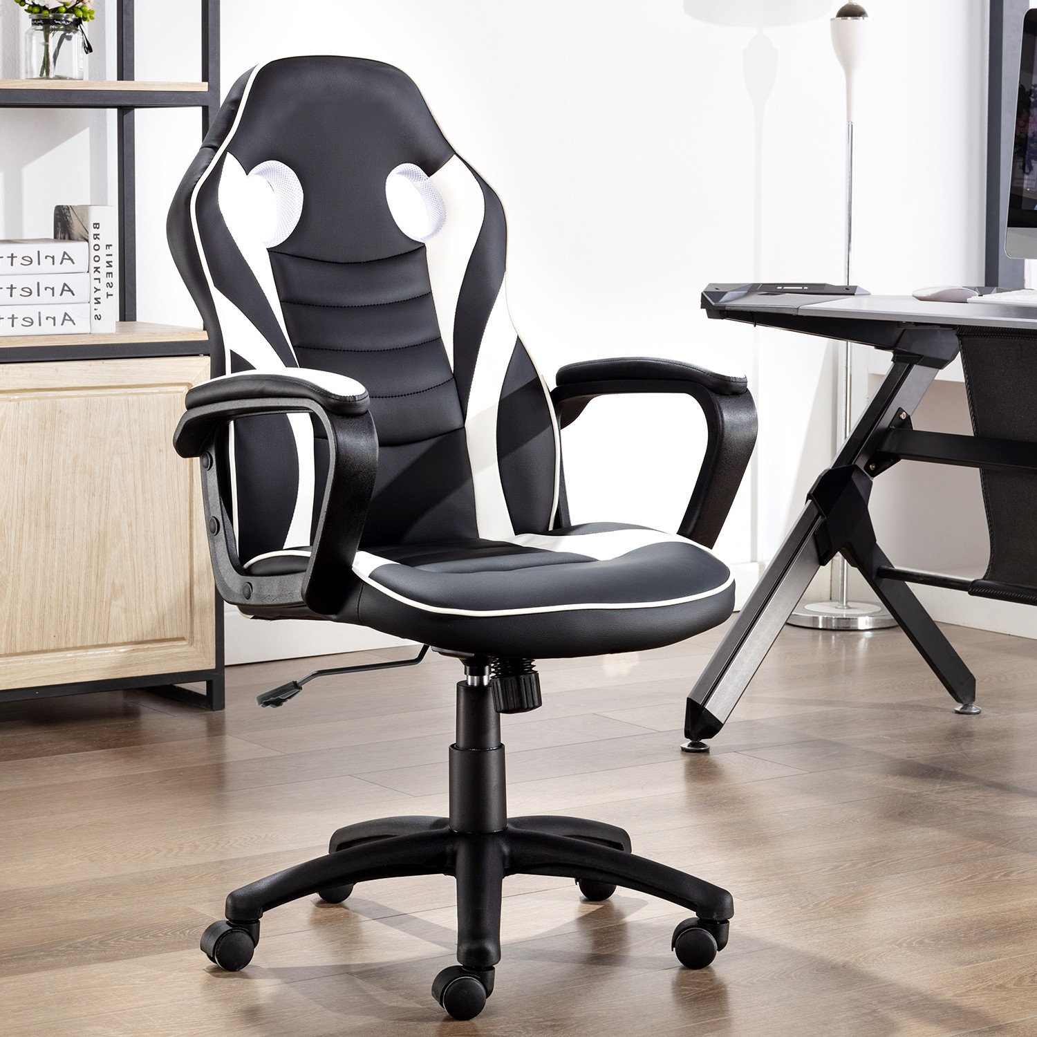 Gaming Chair Ergonomic Leather Recliner Racing Computer Chair High Back Adjustable Swivel Executive office Desk Chair E-Sport Video Game Chair with Lumbar Support