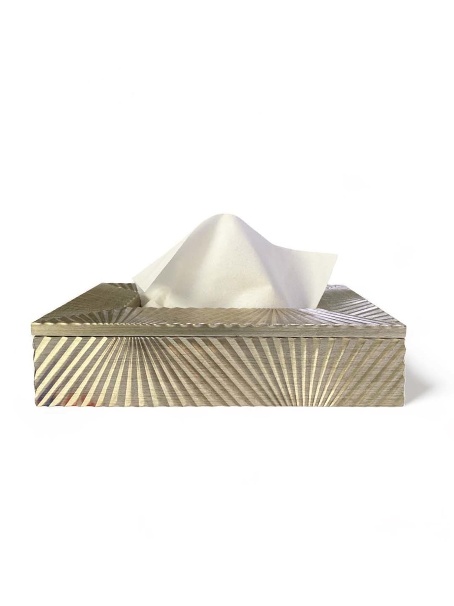 Art Street Silver Engineered Wood Rectangle Tissue Paper Napkin Box