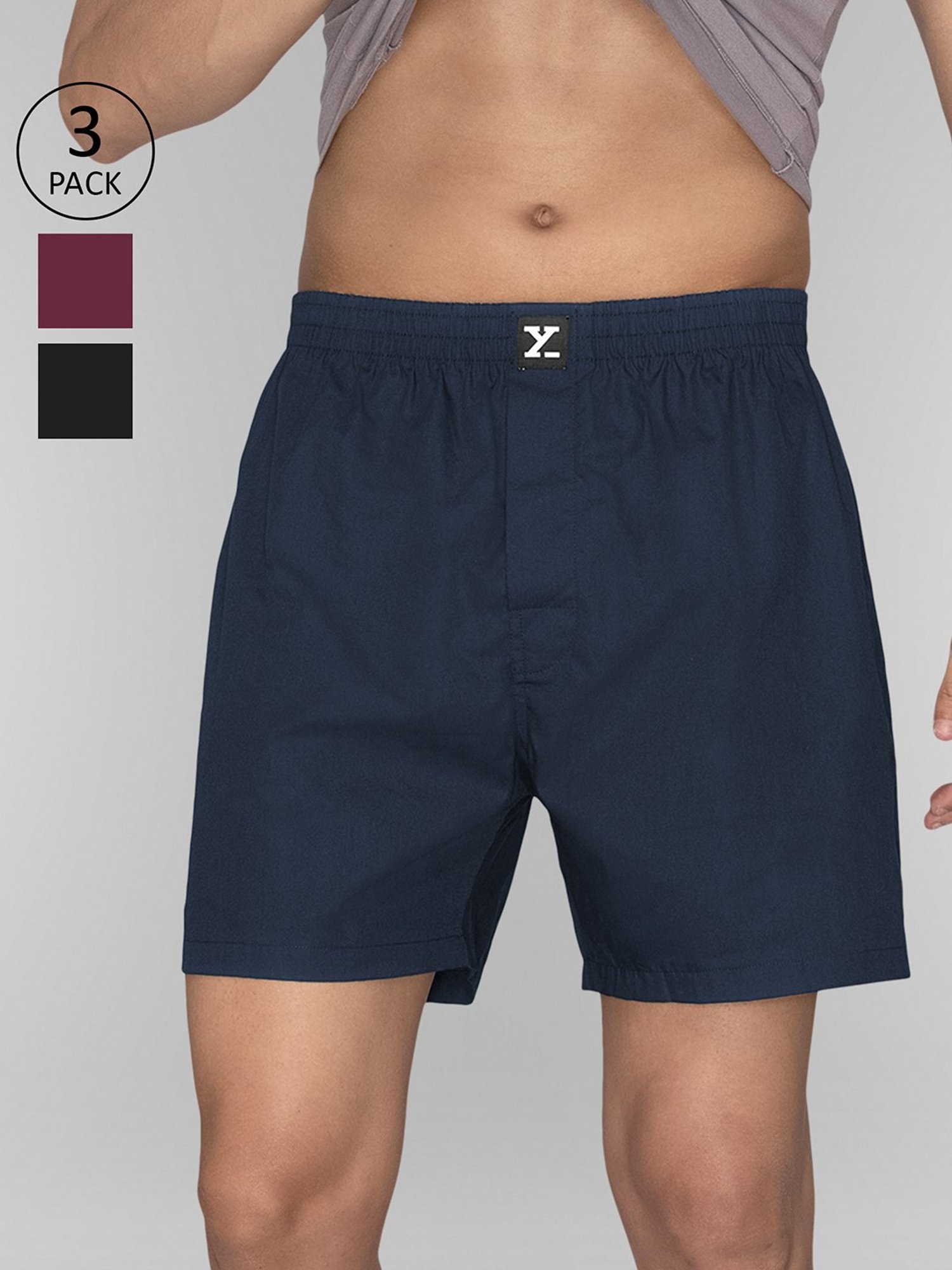 XYXX Multicolor Relaxed Fit Boxers - Pack of 3