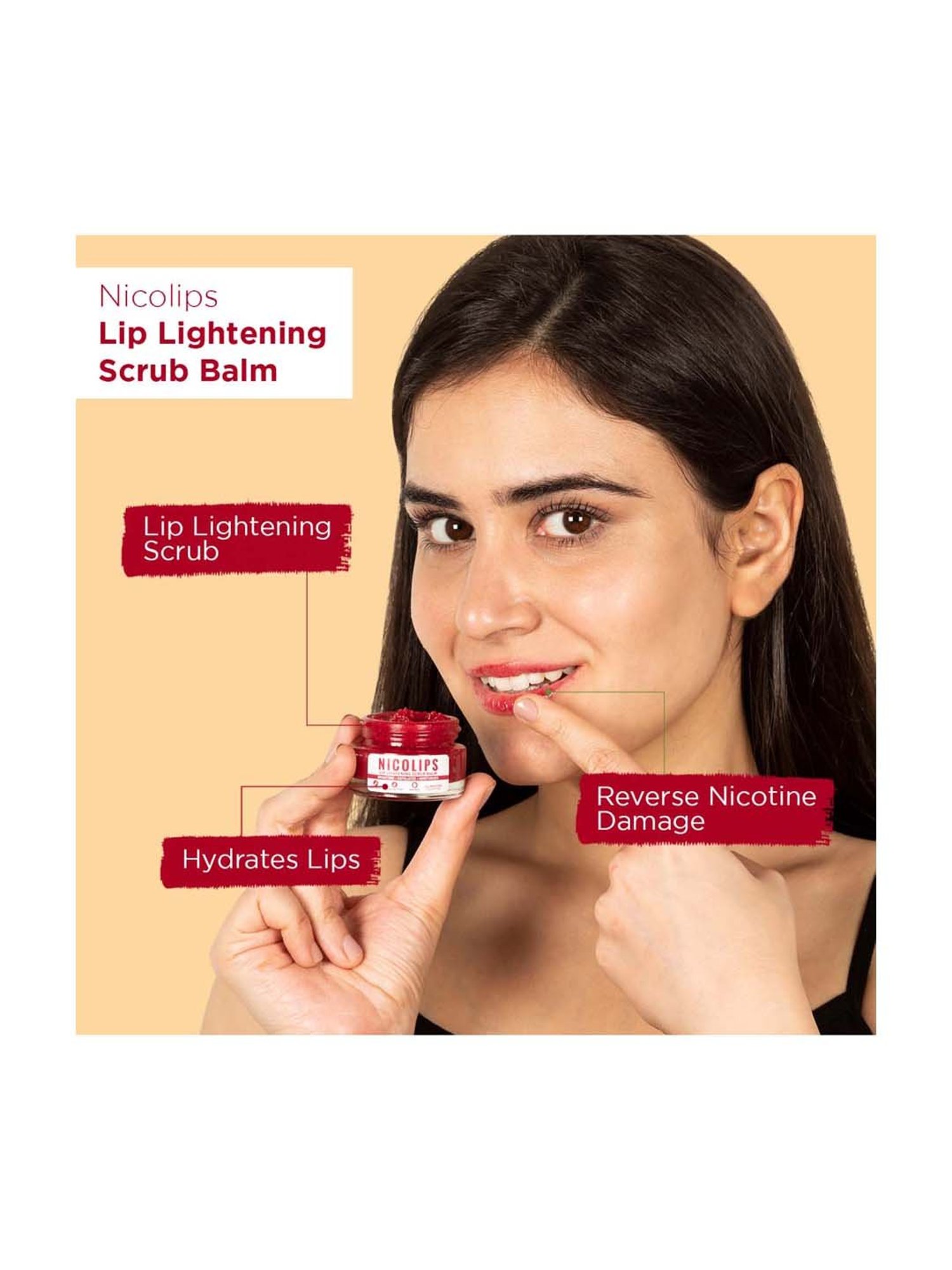 Bella Vita Organic NicoLips Lightening and Brightening Lips scrub for Men and Women - 20 gm