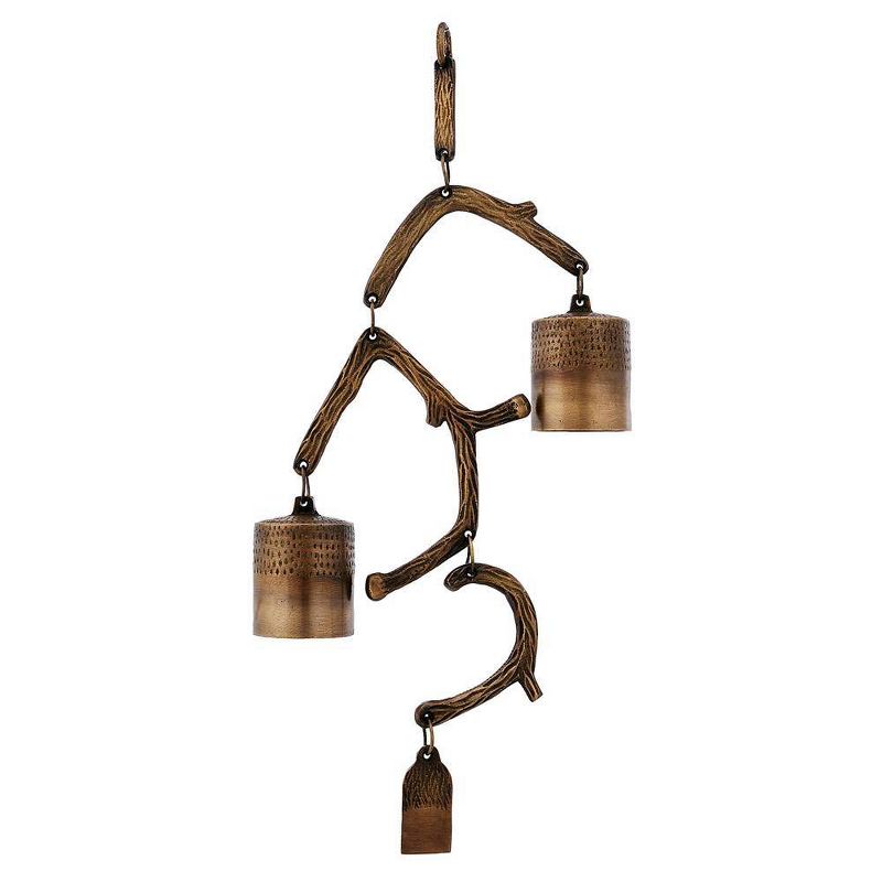 17" Brass Hanging Zen Garden Bells Antique - ACHLA Designs