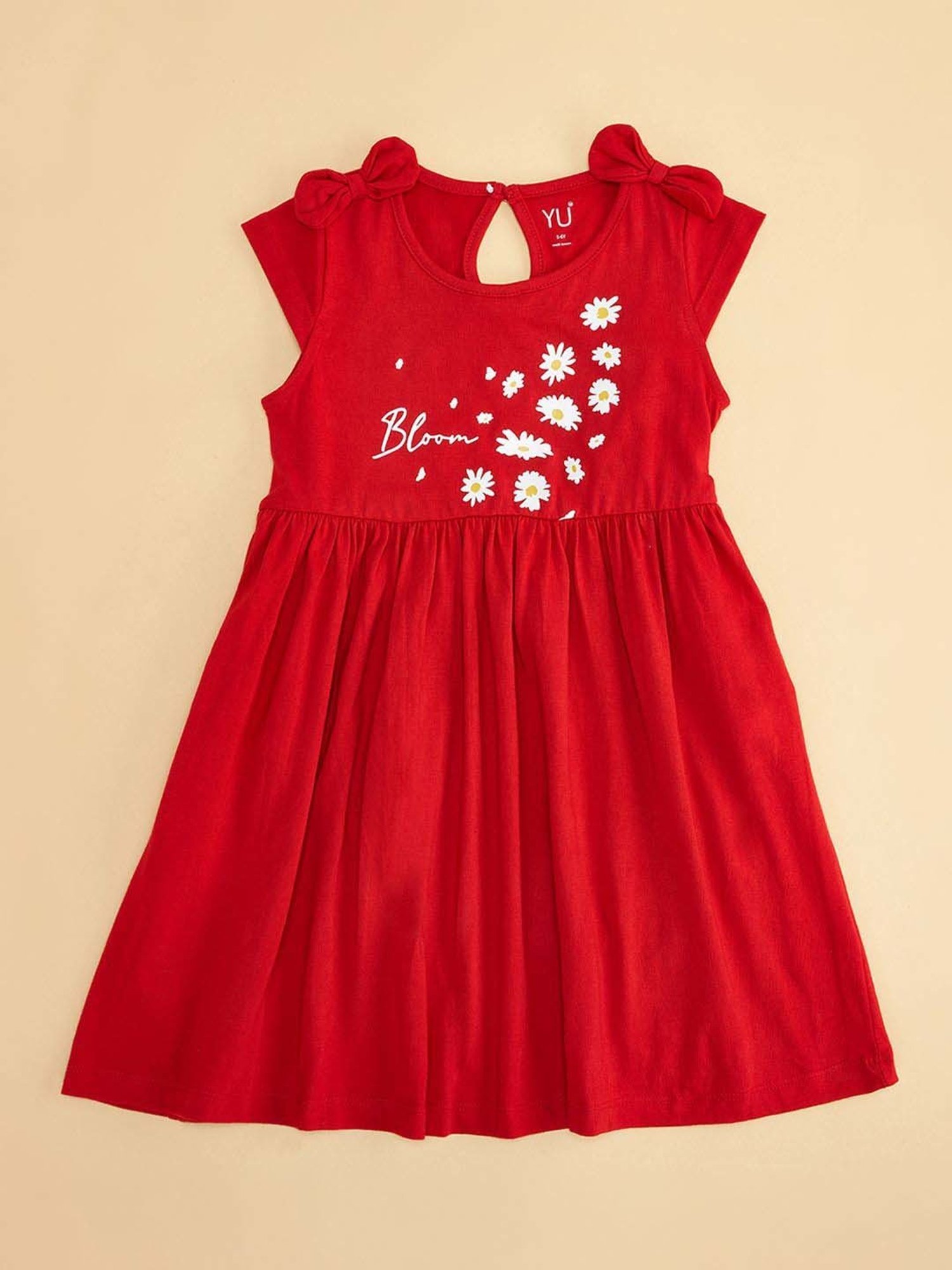 YU by Pantaloons Kids Pink & Red Cotton Printed Dress (Pack of 2)