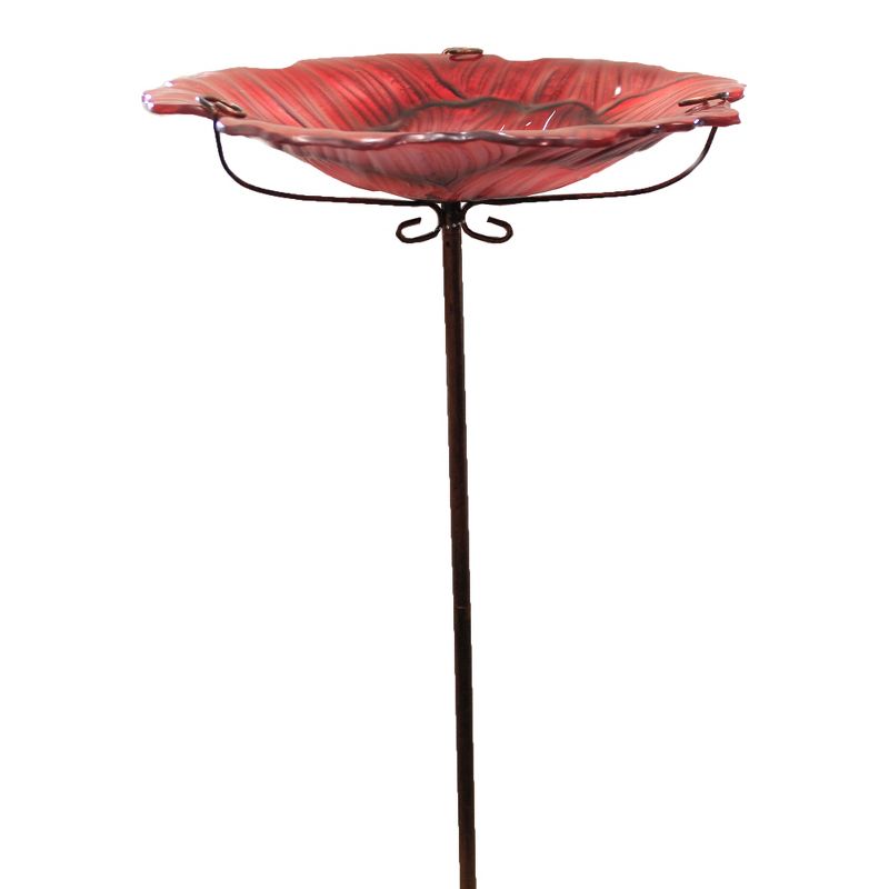 Home & Garden 20.5" Poppy Feeder/Birdbath  Stake Yard Decor Flower Regal Art & Gift  -  Bird Feeders