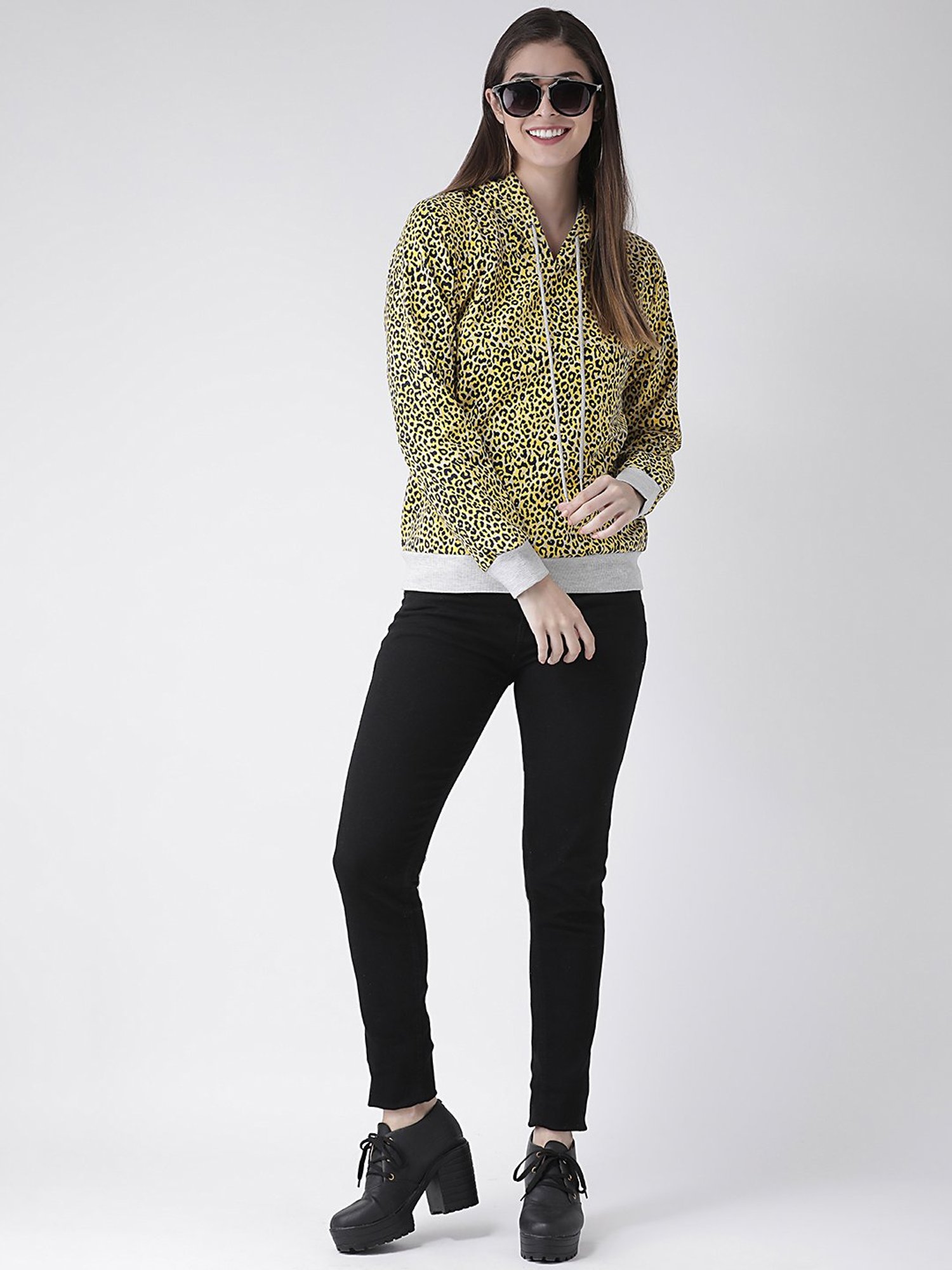 The Vanca Yellow Printed Hoodie