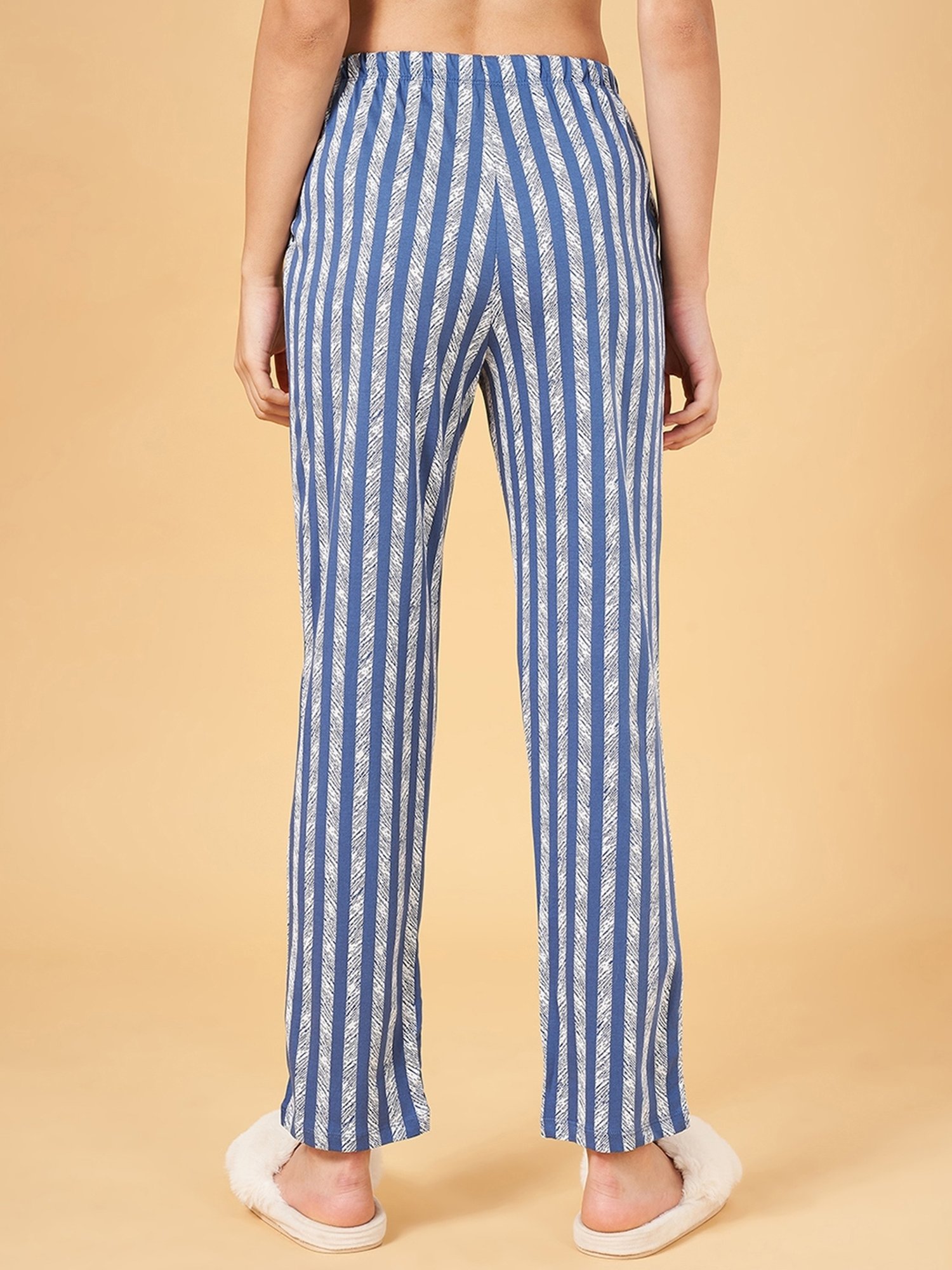 Dreamz by Pantaloons Blue Cotton Striped Pyjamas