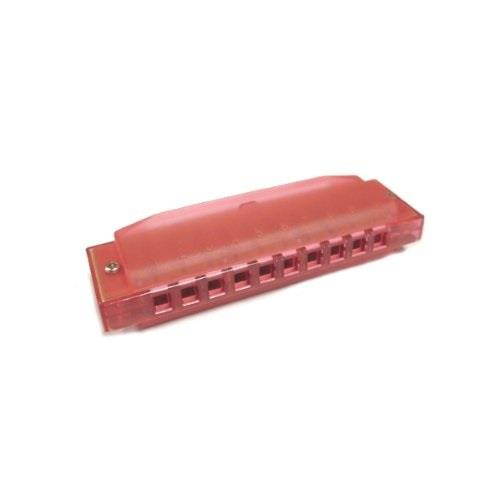 hohner  clearly colorful harmonica  10 hole  key of c  red