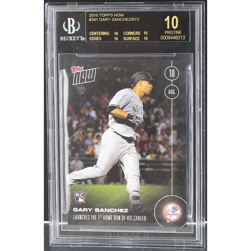 MLB Topps Now Gary Sanchez New York Yankees 2016 Rookie Card #341 BGS 10 Black Label
