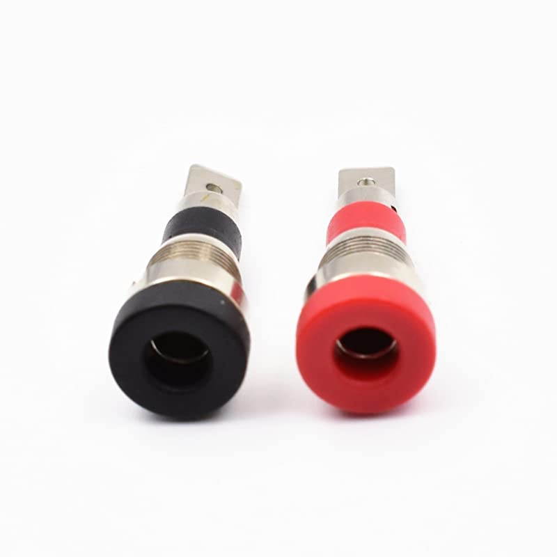 Black and Red 4mm Banana Jack Socket Female Adapter Panel Mount Binding Post for 4mm Banana Plug Connectors