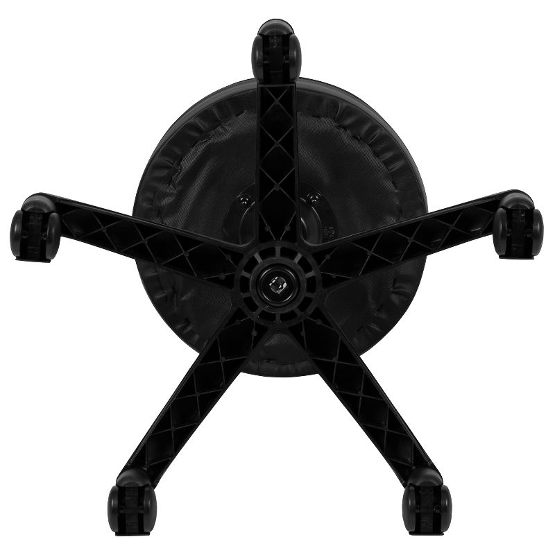 Emma and Oliver Black Adjustable Doctors Stool on Wheels with Ergonomic Molded Seat