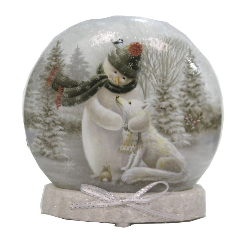 Stony Creek 5.25" Winter Orb W/Base Lit Deer Snowman Bird Bunny  -  Decorative Vases