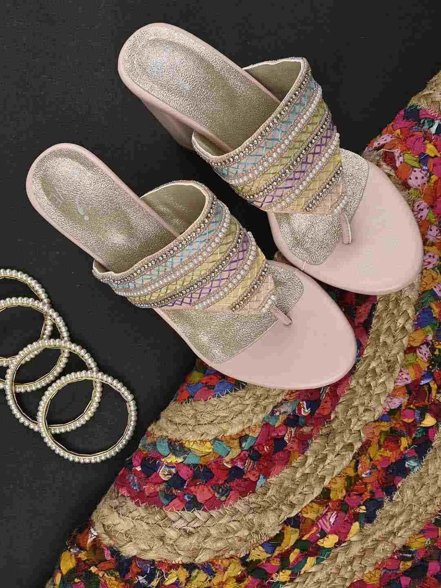 Jove Women's Nude Thong Sandals