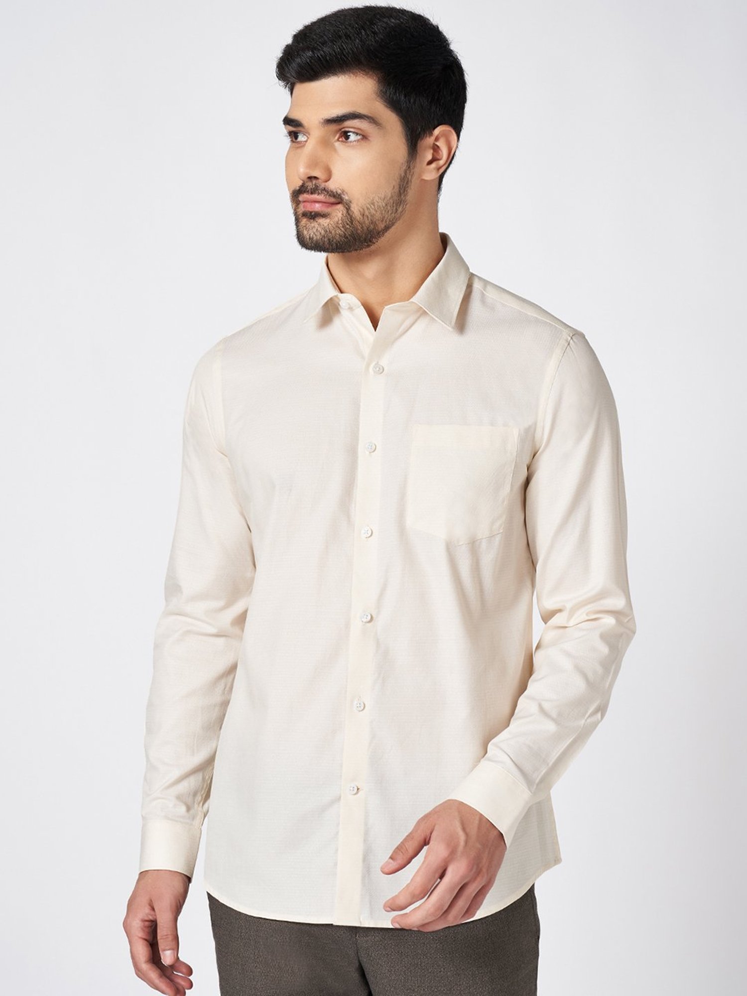 Peregrine by Pantaloons Banana Crepe Cotton Slim Fit Tie - Dye Shirt