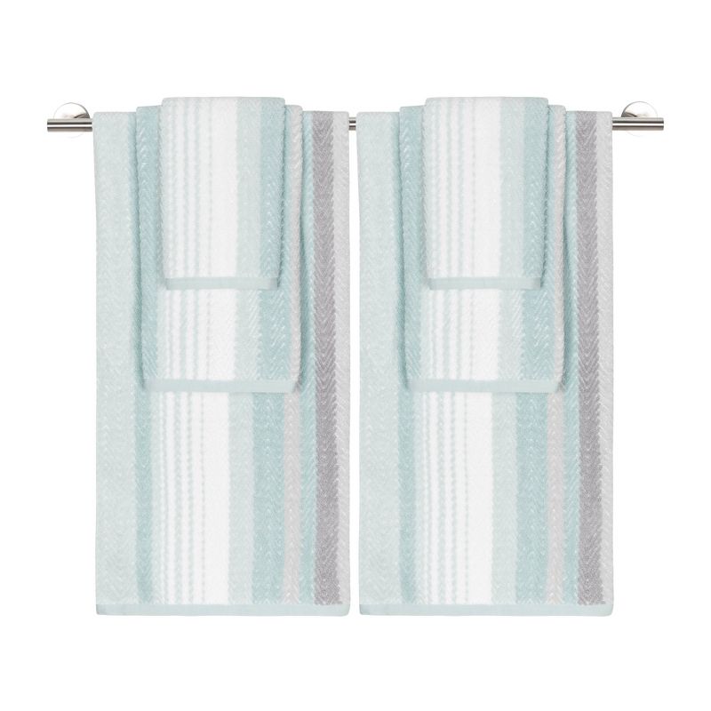 6pc Addison Bath Towel Set Gray/Blue - CARO HOME