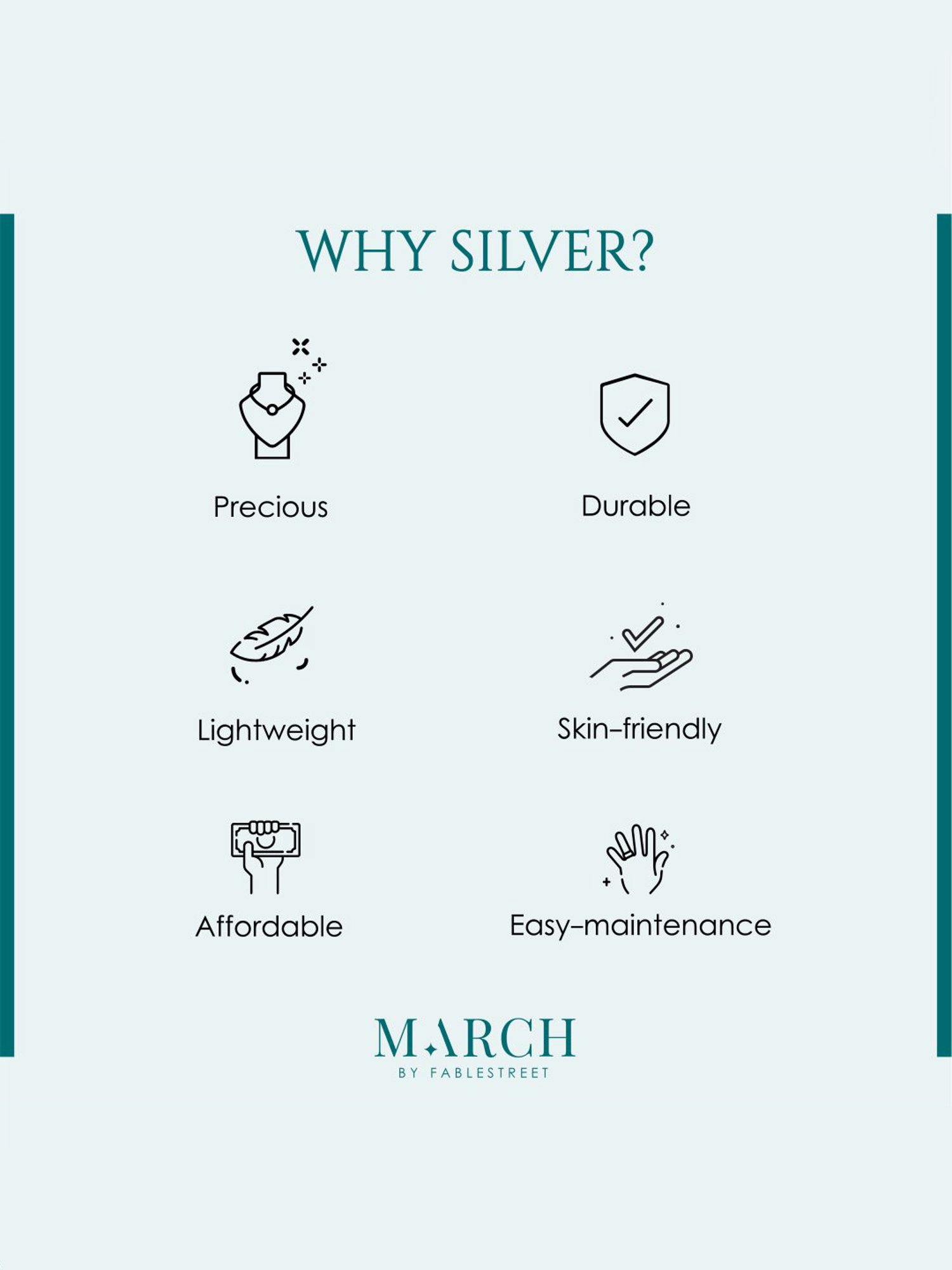 March by FableStreet Sterling Silver White Zircon Stud Earrings for Women