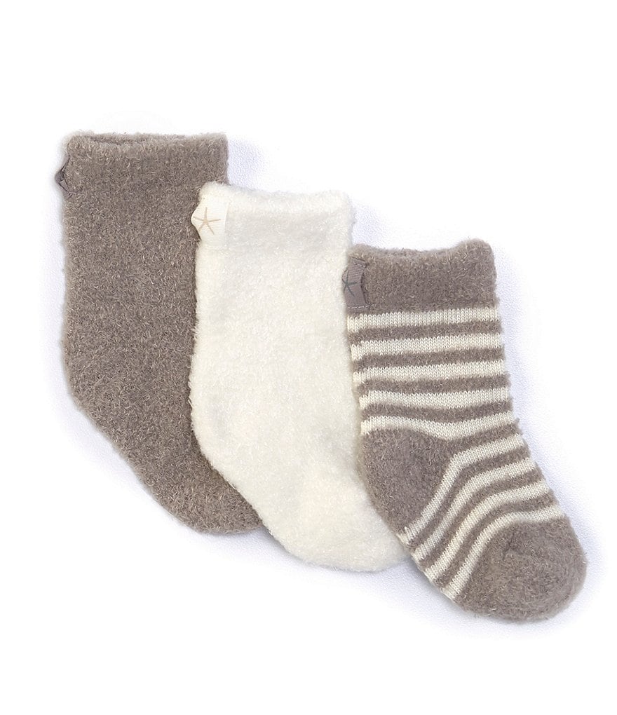 Barefoot Dreams Baby Newborn-6 Months CozyChic Lite Socks 3-Pack