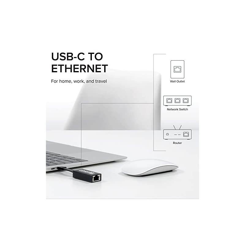 USB C to Ethernet Adapter Fast and Reliable Gigabit Speed Thunderbolt 3 to Ethernet Adapter Compatible with MacBook Pro Windows macOS and ChromeOS