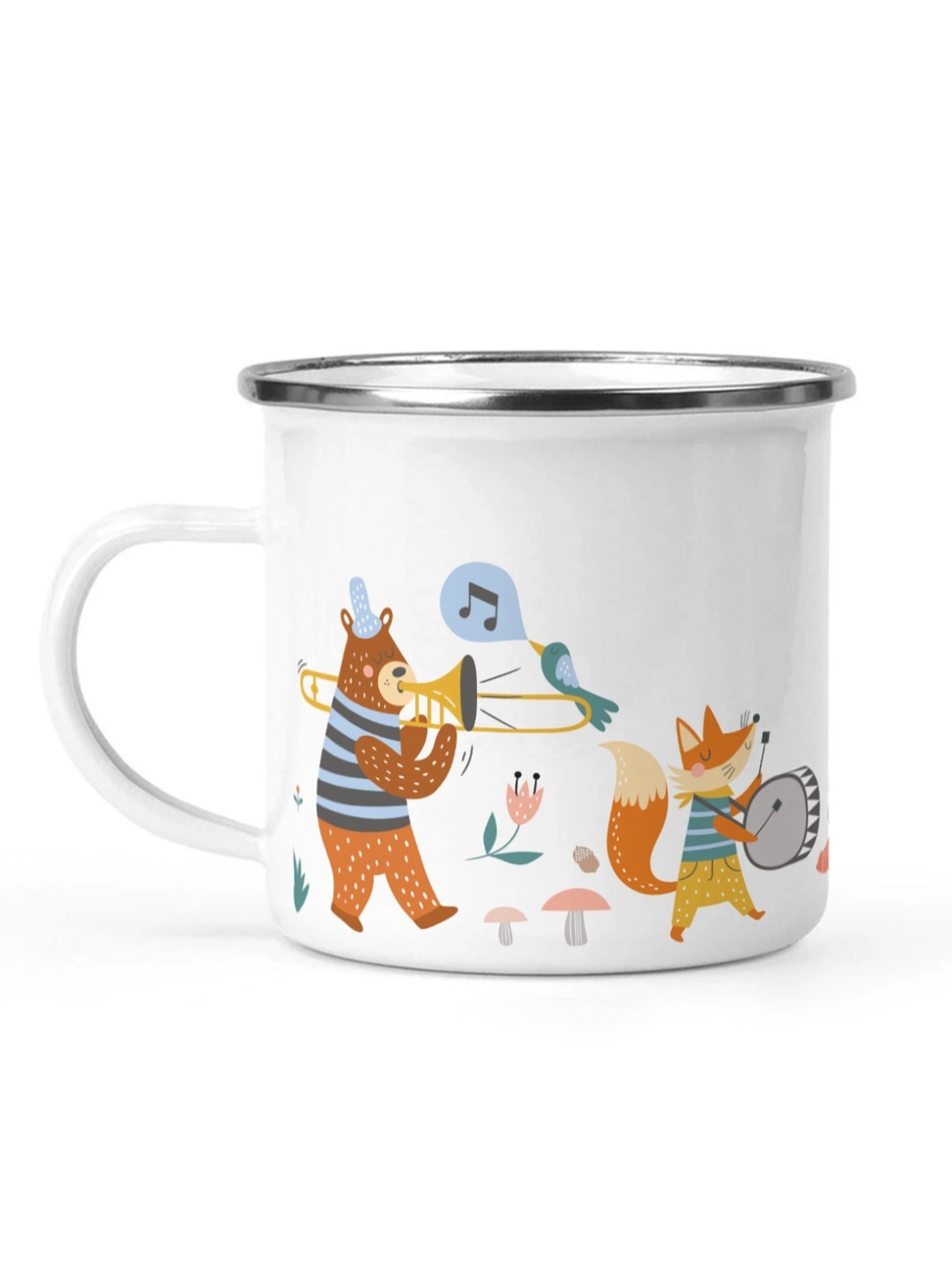 Gathari Enamel White Stainless Steel Coffee Mug