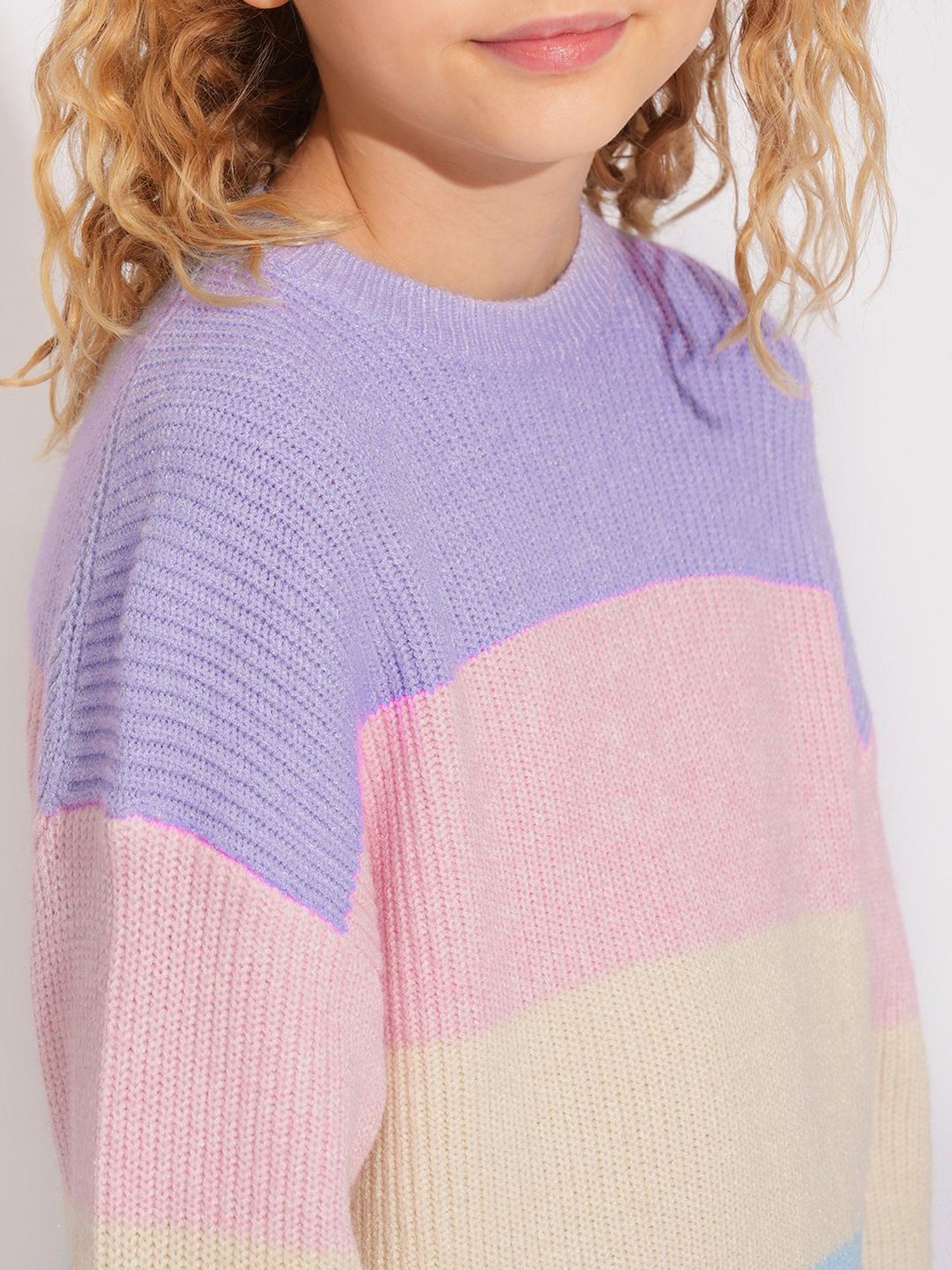 Elle Kids Black Solid Full Sleeves Sweater