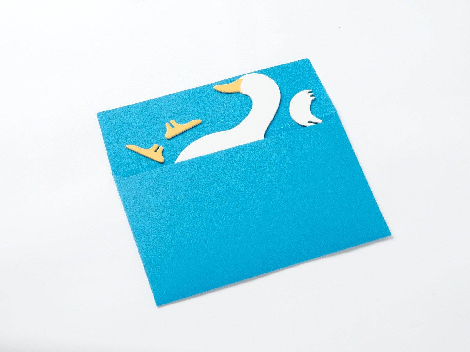 good morning, Standing Message Card, Post Animal/Duck