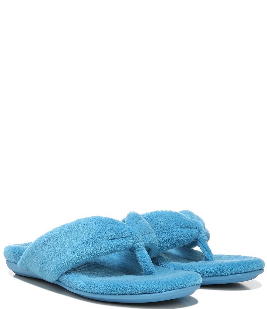 Vionic Lydia Washable Plush Terry Cloth Thong Slippers