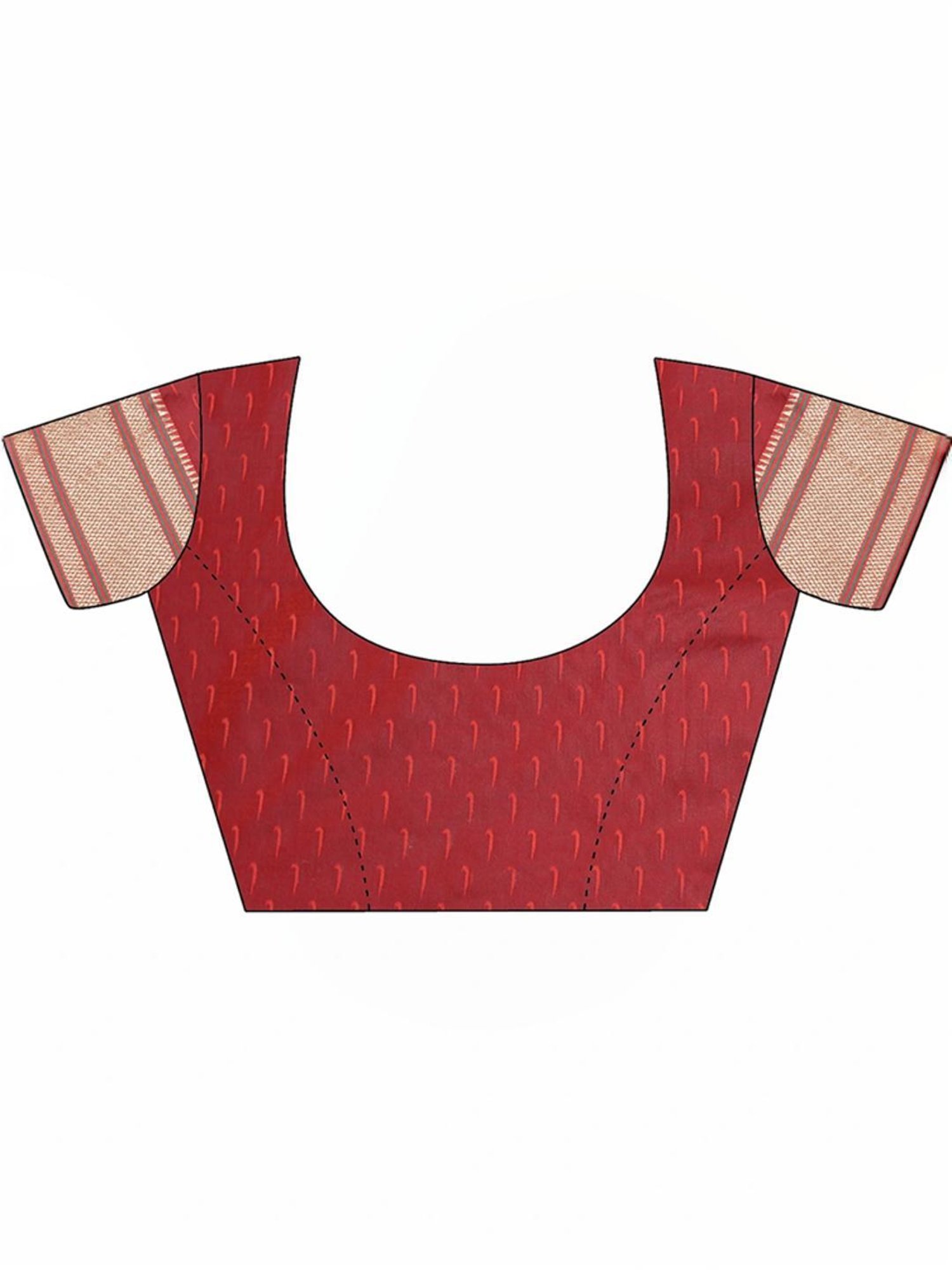 Satrani Green & Red Silk Woven Saree With Unstitched Blouse