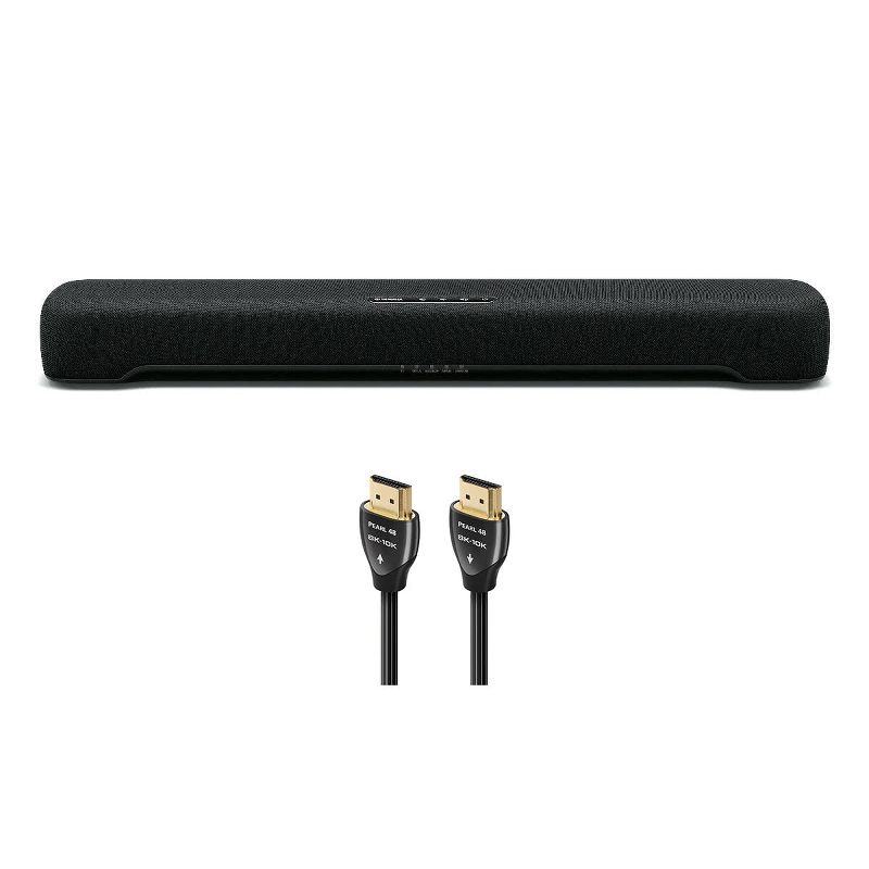 Yamaha SR-C20A Compact Sound Bar with Built-In Subwoofer with 8K-10K 48Gbps HDMI Cable - 2.46 ft. (.75m)