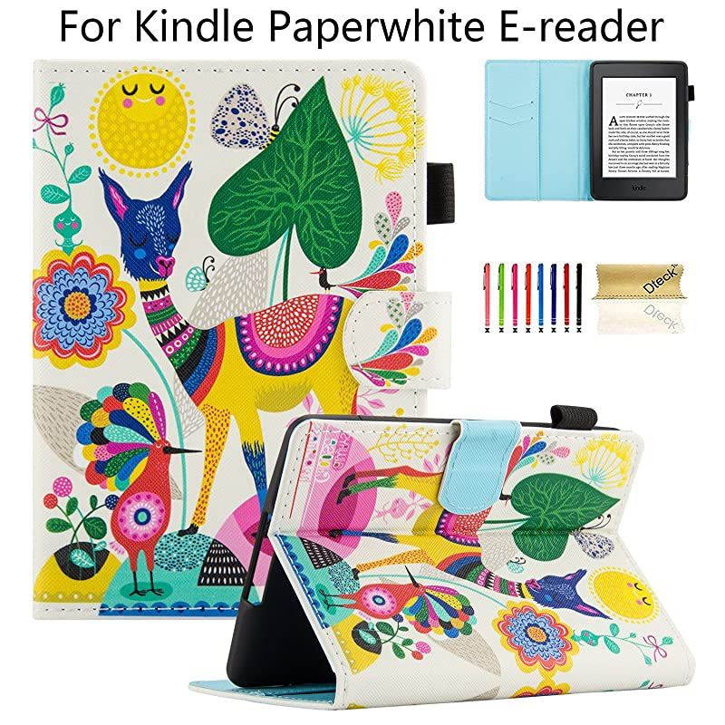 Case for Kindle Paperwhite (6 Inch, Include 10th Generation 2018 /7th Generation 2015 2016 /6th Generation 2013 /5th Generation 2012), Slim Lightweight Leather Wallet Cute Cover, Colorful Sheep