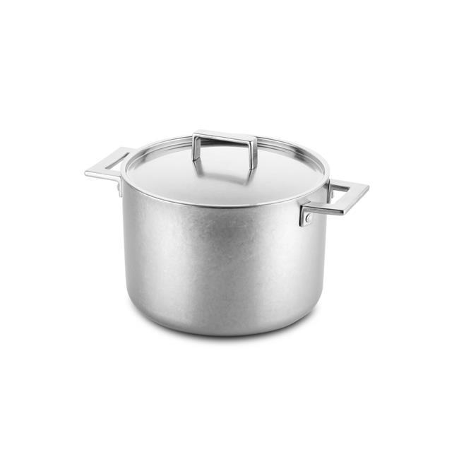 DEEP POT WITH LID CM. 20 ATTIVA PEWTER