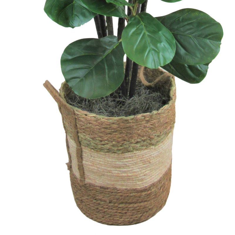 66" Artificial Fiddle Leaf Fig Tree in Round Basket - LCG Florals