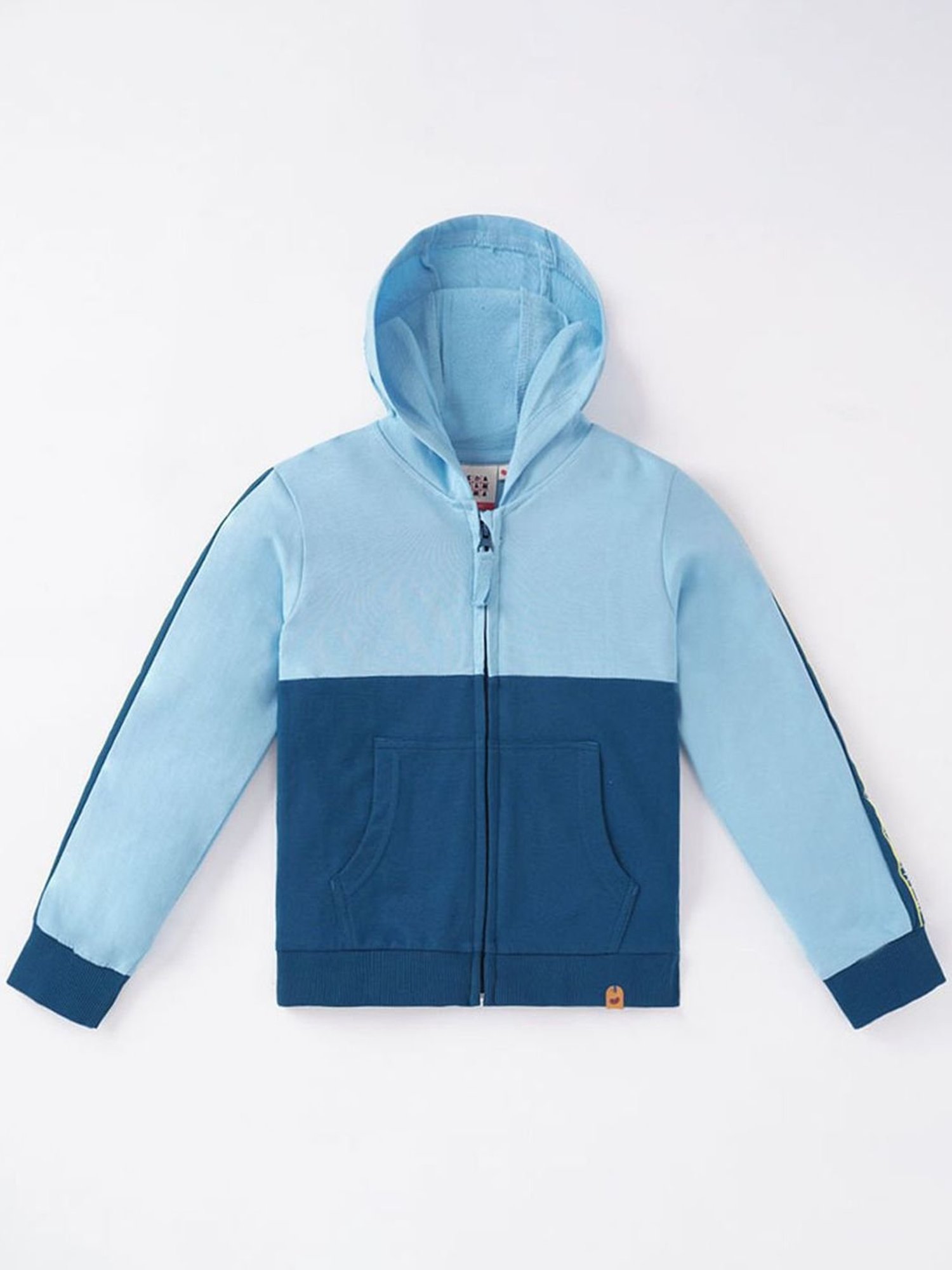 Allen Solly Junior Navy & Green Color Block Full Sleeves Jacket