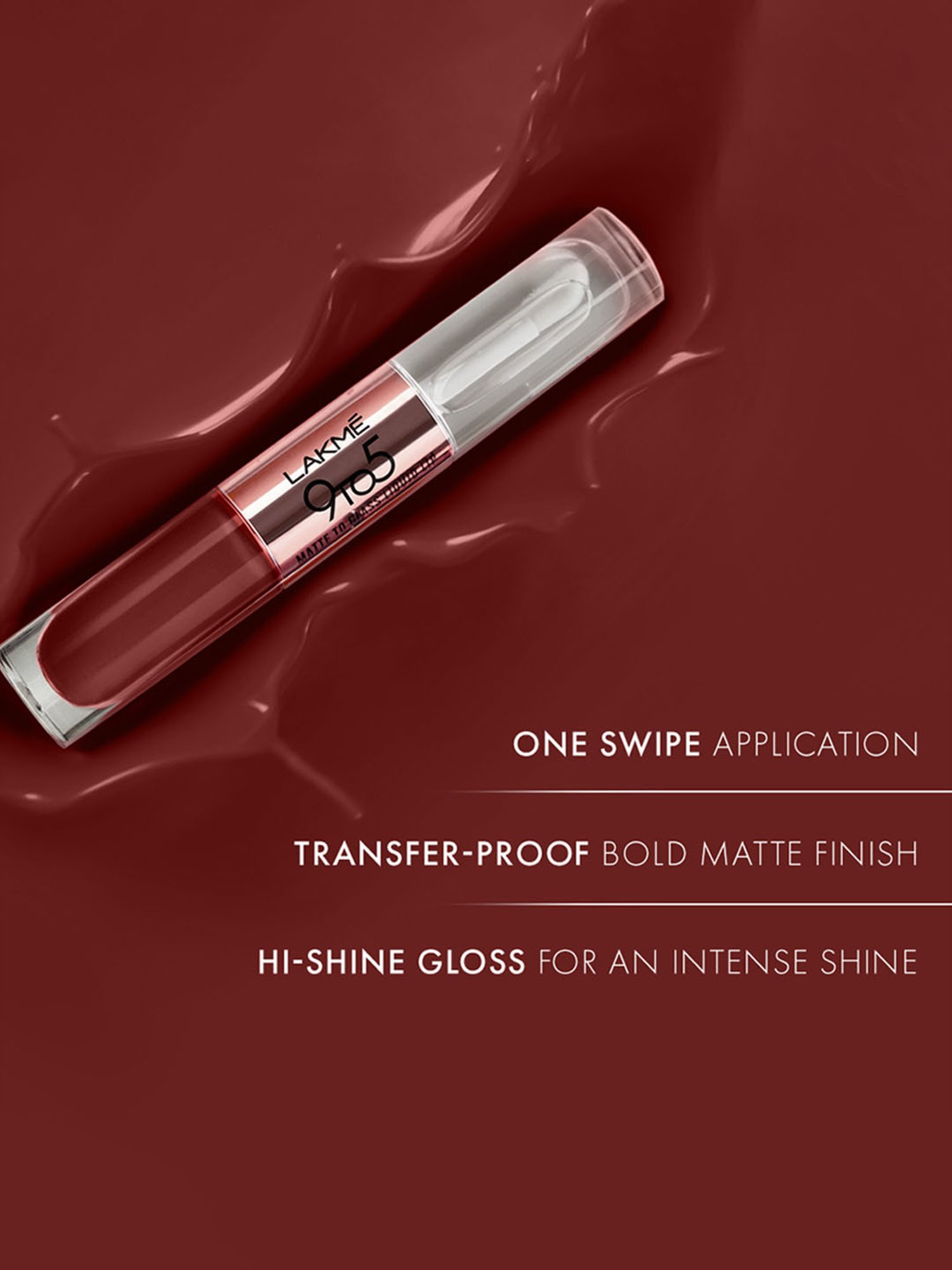 Lakme 9 To 5 Matte To Glass Liquid Lip Cocoa - 7.6 ml
