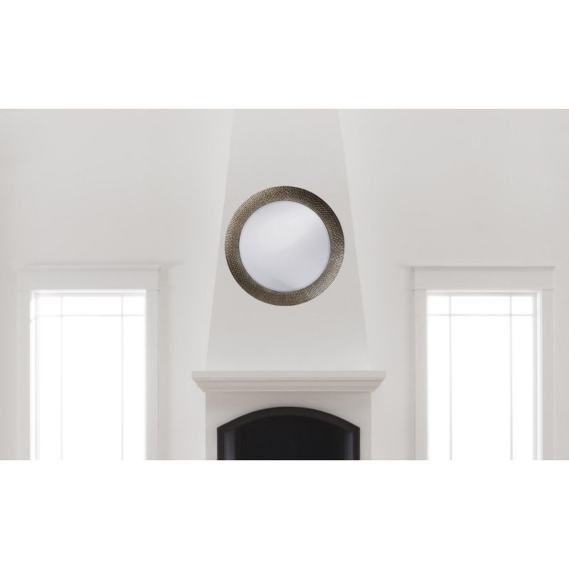 Round Bergman Decorative Wall Mirror Dark Silver - Howard Elliott