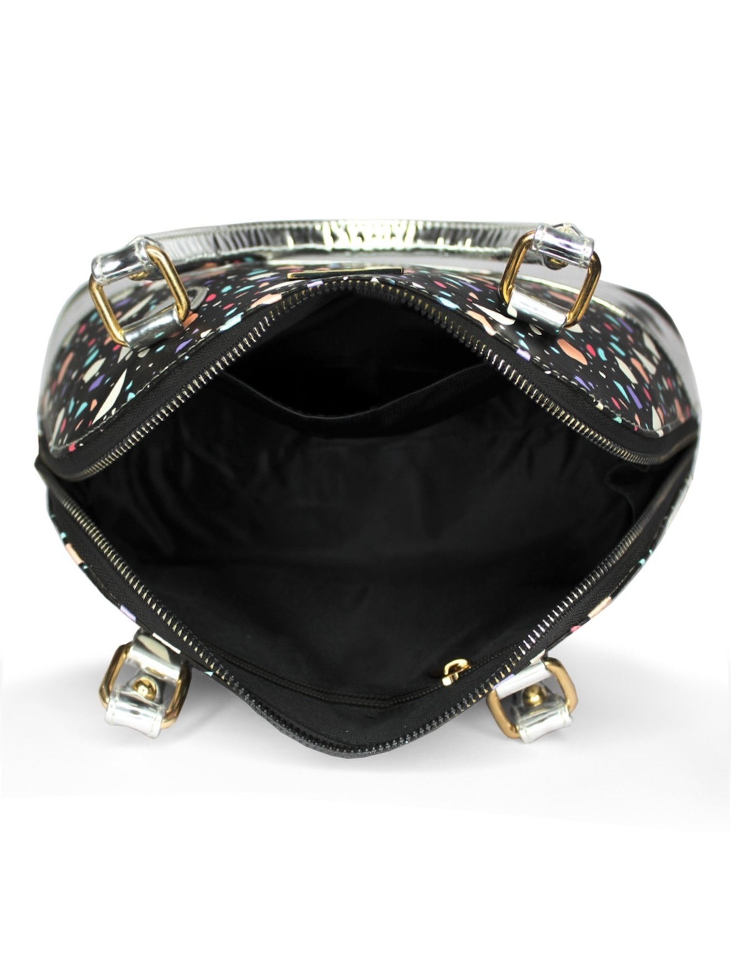 Modern Myth Black Printed Medium Handbag