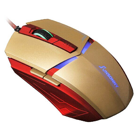 SunSonny T-M30 Iron Man 3 Optical Wired USB Gaming Mouse - 1800DPI 6D 6 Buttons X3 for Gamer PC Laptops - Black
