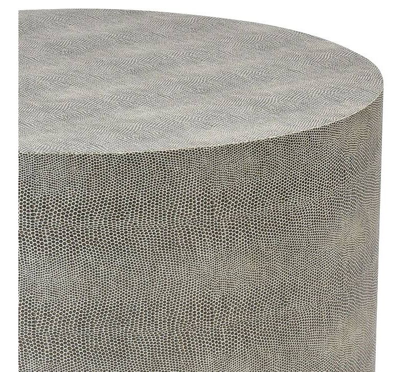 55 Downing Street Dexter 16" Wide Gray Faux Shagreen Round Accent Table