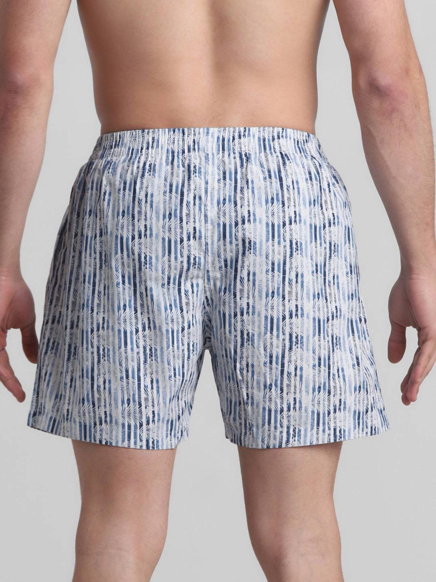 Jack & Jones Ensign Blue Cotton Regular Fit Striped Boxers