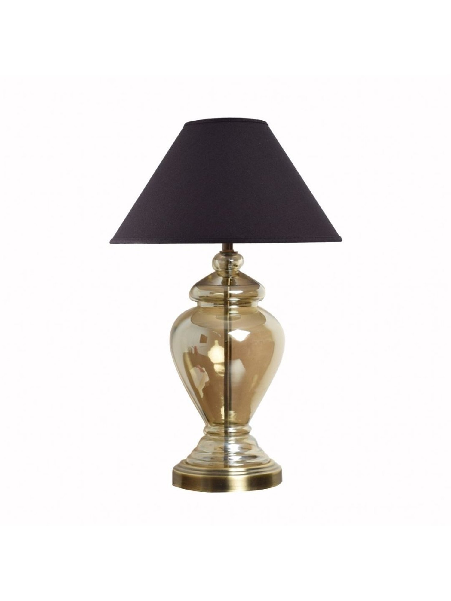 Kapoor Lamp Shades Champagne & Black Glass Syracuse Cotton Shade Table Lamp