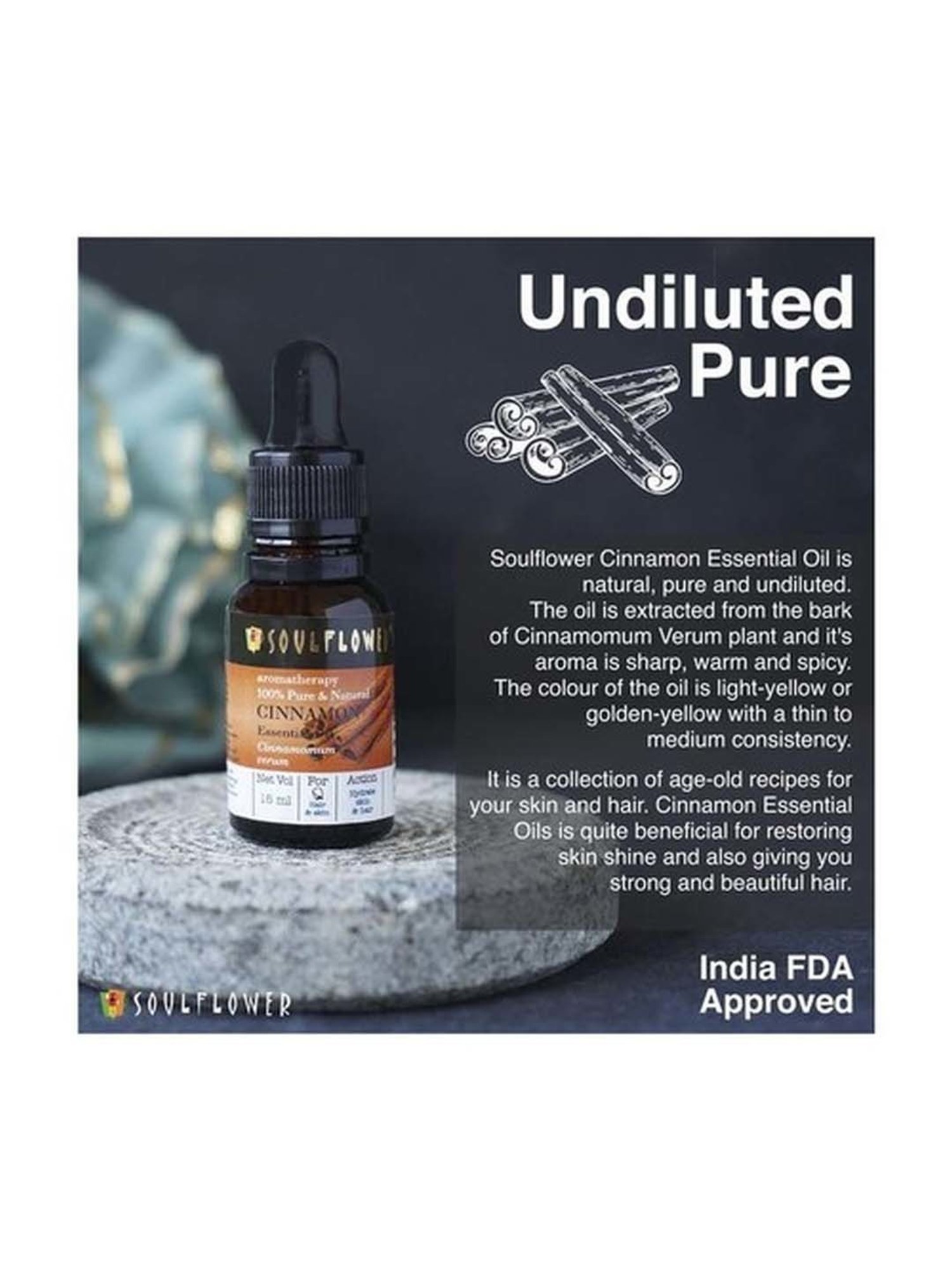 Soulflower Essential Oil Cinnamon - 15 ml