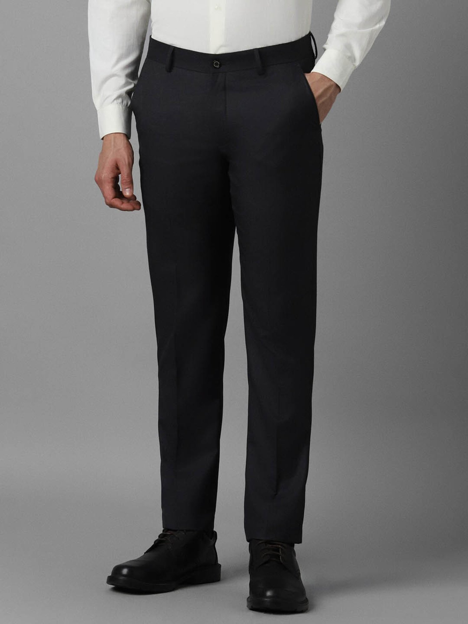 Louis Philippe Mid Black Slim Fit Trousers